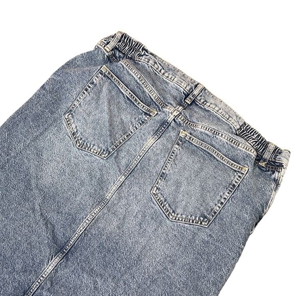 H&M Maternity Mama Denim Skirt Women Extra Large Blue Jean Front Slit Midi - Picture 7 of 8